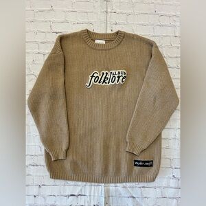 Taylor Swift Authentic Folklore Cable knit Cabin Sweater Beige Size Medium